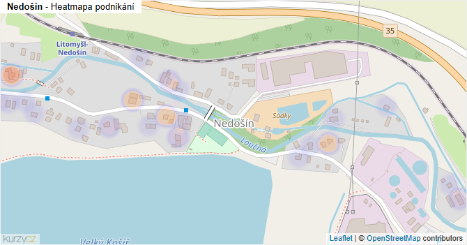 Nedošín - mapa podnikání