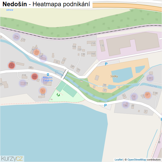 Mapa Nedošín - Firmy v části obce.
