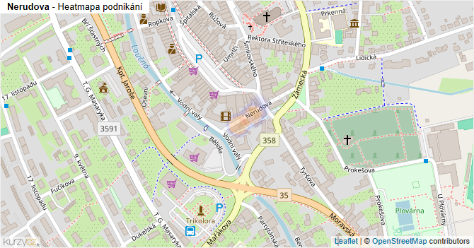 Nerudova - mapa podnikání