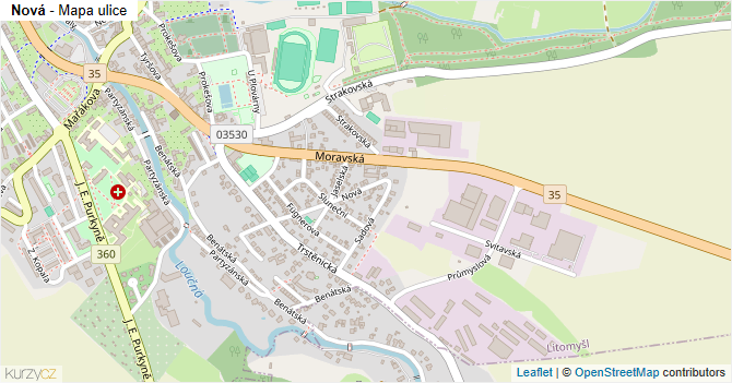 Nová - mapa ulice