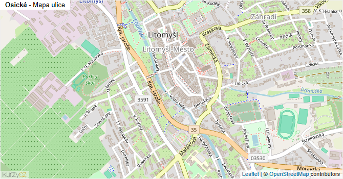 Osická - mapa ulice