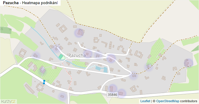 Pazucha - mapa podnikání