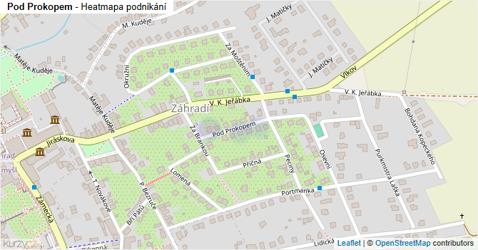 Pod Prokopem - mapa podnikání
