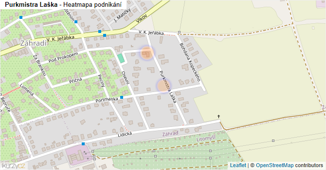 Purkmistra Laška - mapa podnikání