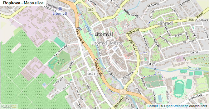 Ropkova - mapa ulice