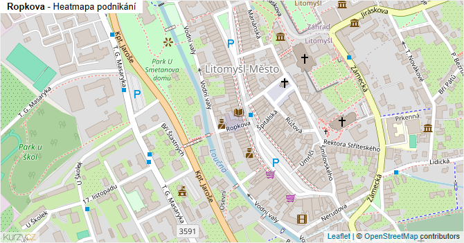 Ropkova - mapa podnikání