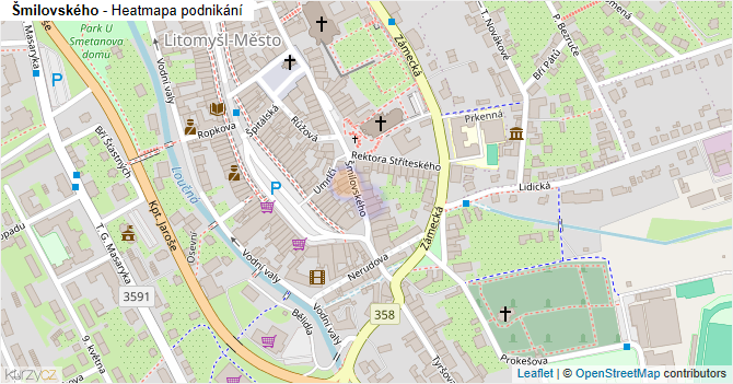 Šmilovského - mapa podnikání