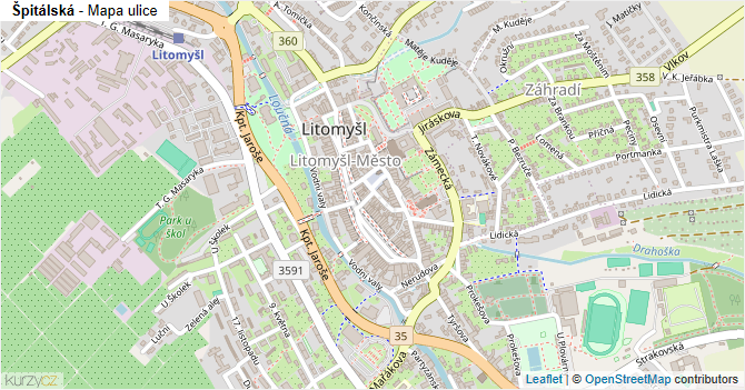 Špitálská - mapa ulice