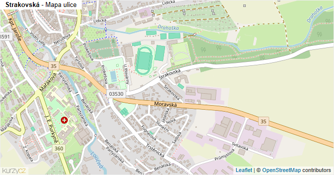Strakovská - mapa ulice