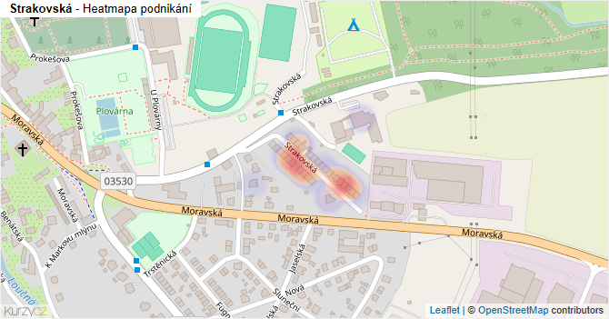 Strakovská - mapa podnikání