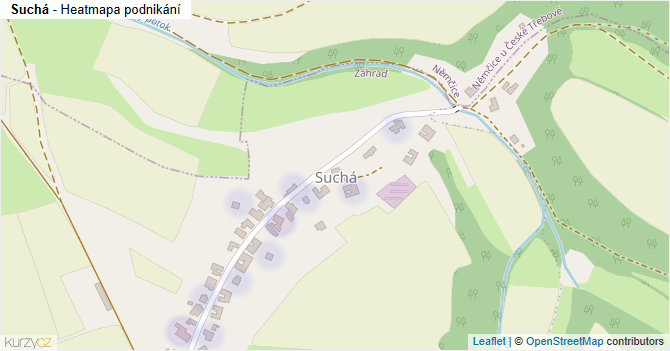 Suchá - mapa podnikání