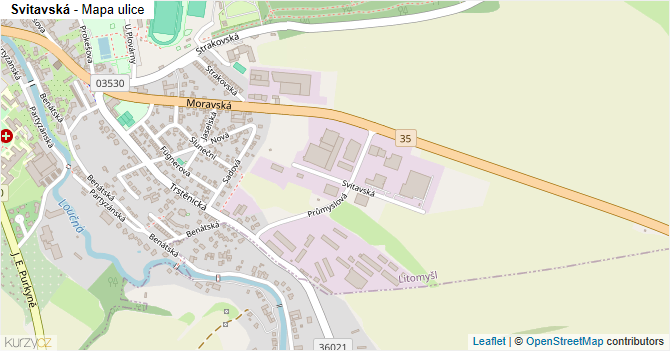 Svitavská - mapa ulice