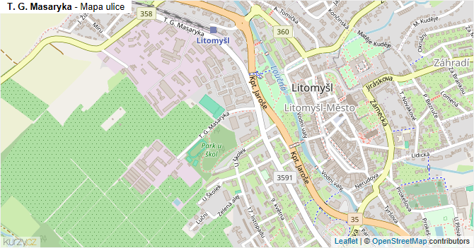 T. G. Masaryka - mapa ulice