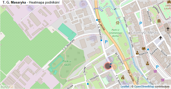 T. G. Masaryka - mapa podnikání