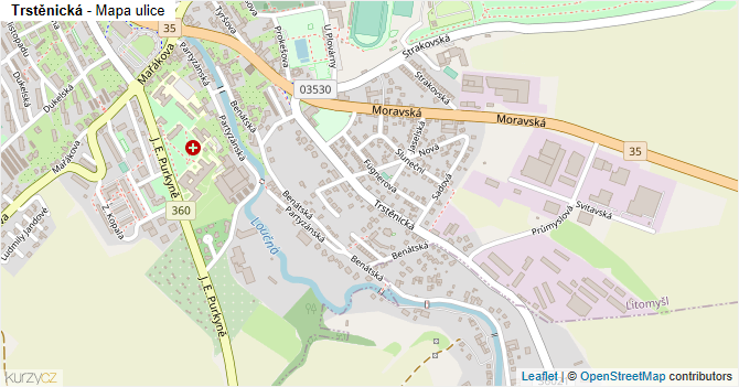 Trstěnická - mapa ulice