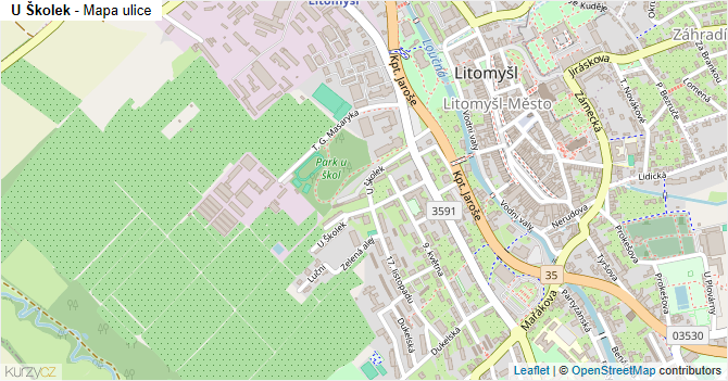 U Školek - mapa ulice