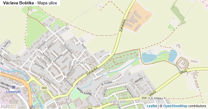 Václava Boštíka - mapa ulice