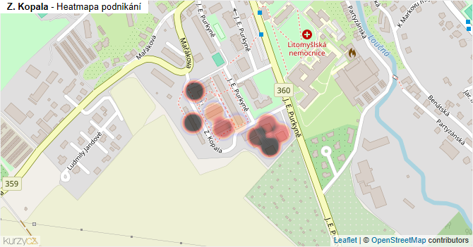 Z. Kopala - mapa podnikání