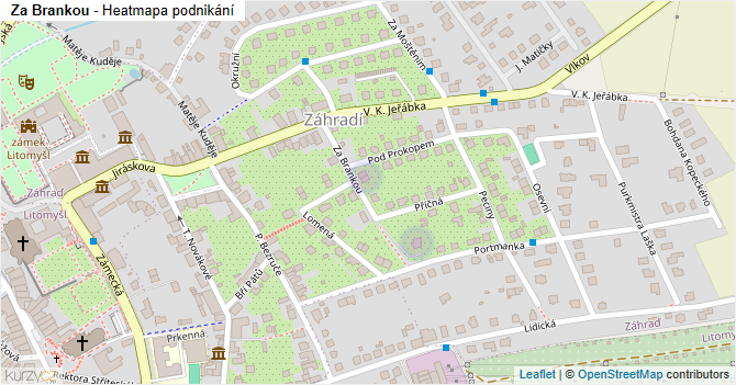 Za Brankou - mapa podnikání