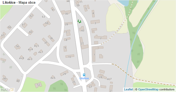 Litošice - mapa obce