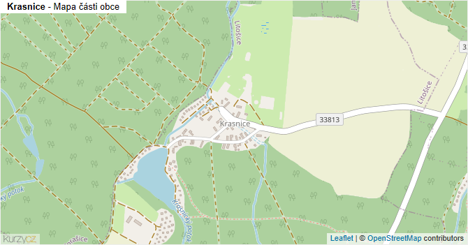 Krasnice - mapa části obce