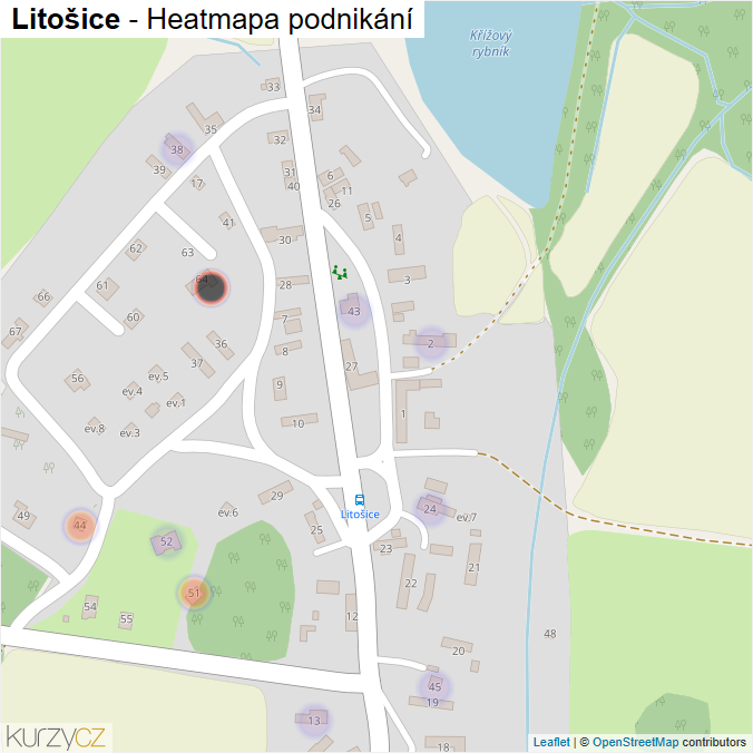 Mapa Litošice - Firmy v části obce.