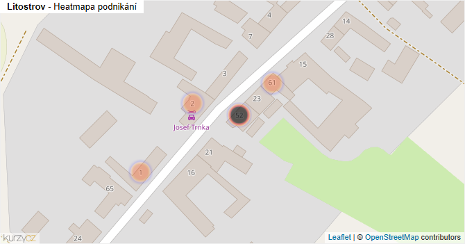 Litostrov - mapa podnikání