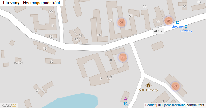 Litovany - mapa podnikání