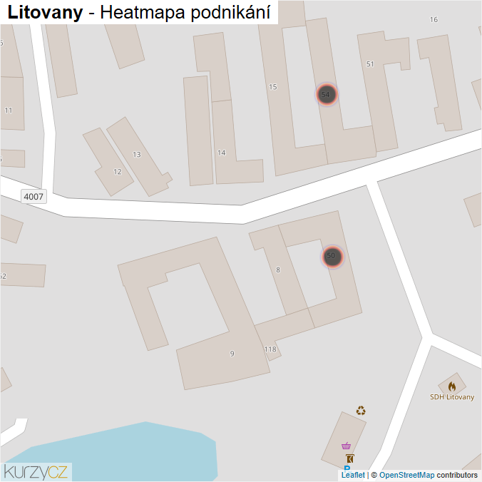 Mapa Litovany - Firmy v obci.