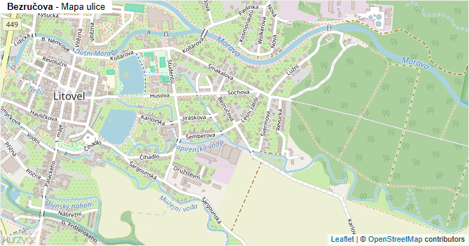 Bezručova - mapa ulice