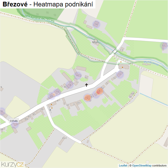 Mapa Březové - Firmy v části obce.