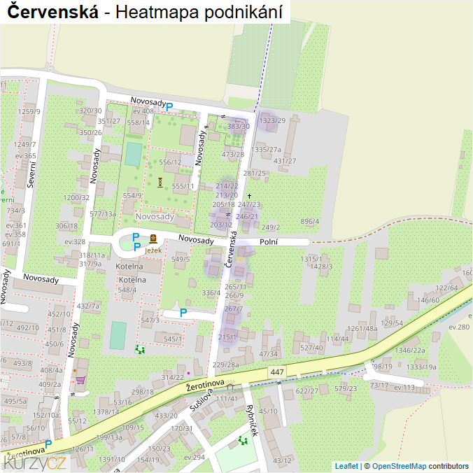 Mapa Červenská - Firmy v ulici.