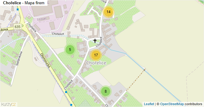 Chořelice - mapa firem