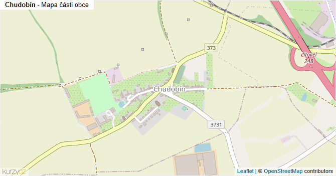 Chudobín - mapa části obce