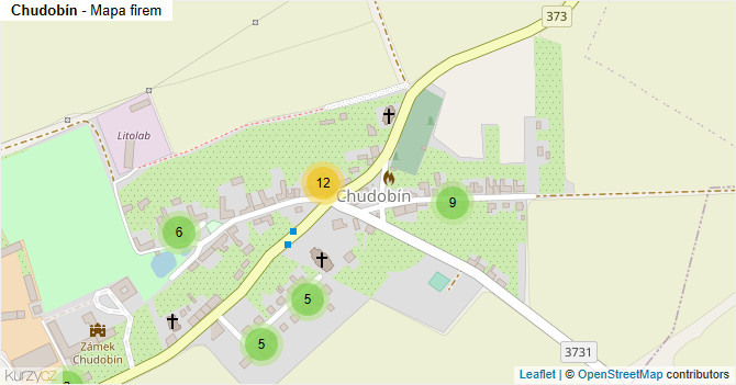 Chudobín - mapa firem