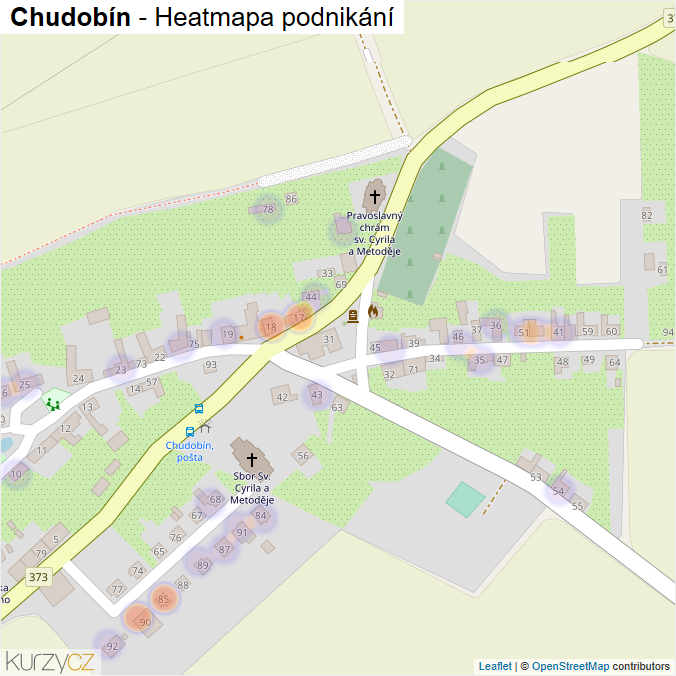 Mapa Chudobín - Firmy v části obce.