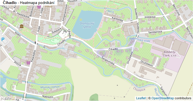 Čihadlo - mapa podnikání