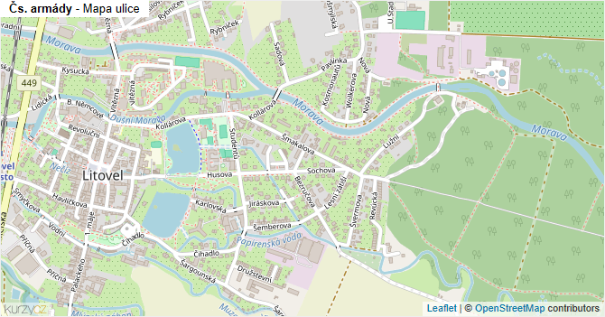 Čs. armády - mapa ulice