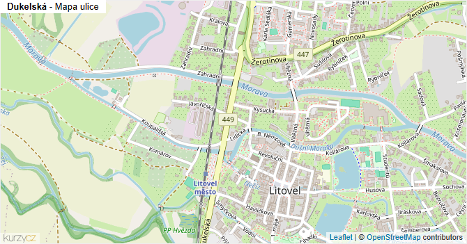 Dukelská - mapa ulice