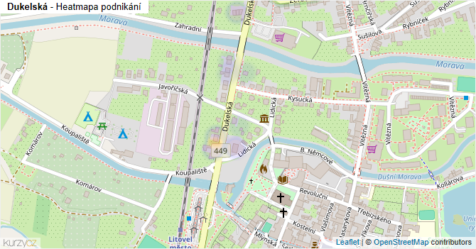 Dukelská - mapa podnikání