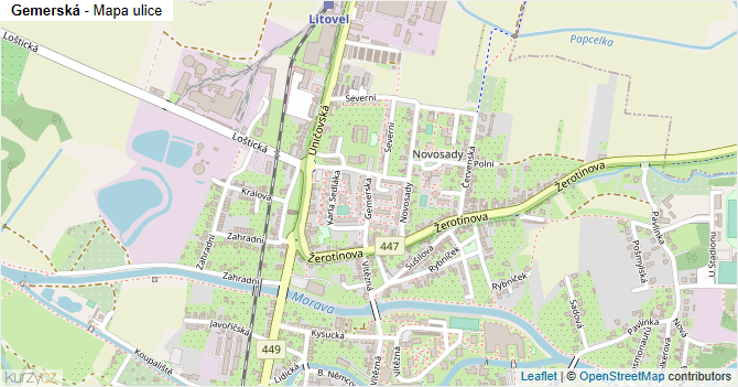 Gemerská - mapa ulice