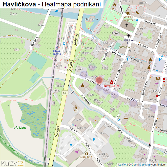 Mapa Havlíčkova - Firmy v ulici.