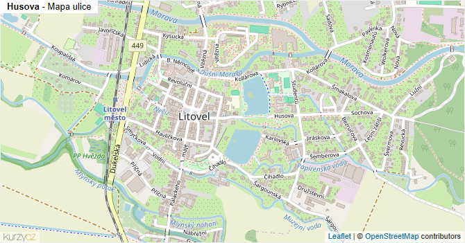 Husova - mapa ulice