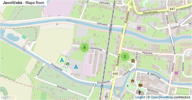 Javoříčská - mapa firem