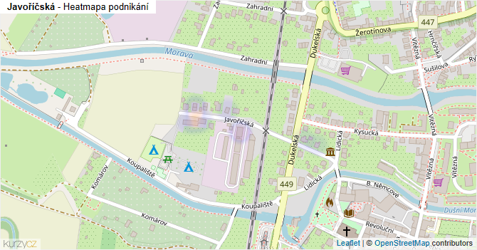 Javoříčská - mapa podnikání