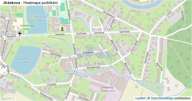Jiráskova - mapa podnikání