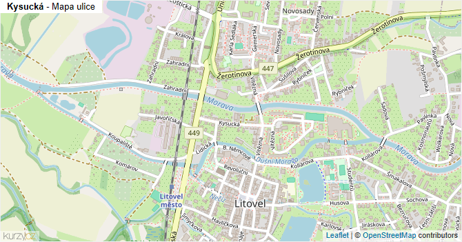 Kysucká - mapa ulice