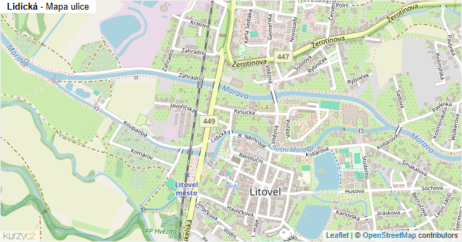 Lidická - mapa ulice