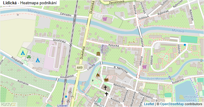 Lidická - mapa podnikání