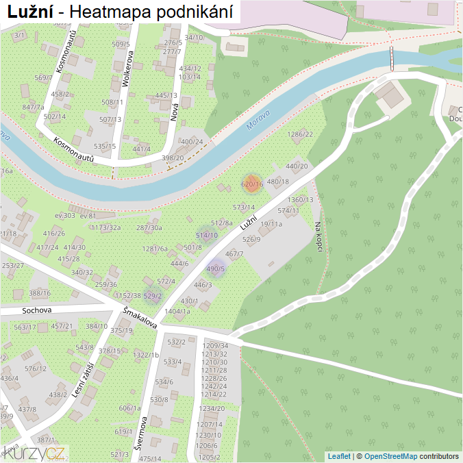 Mapa Lužní - Firmy v ulici.